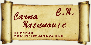 Čarna Matunović vizit kartica